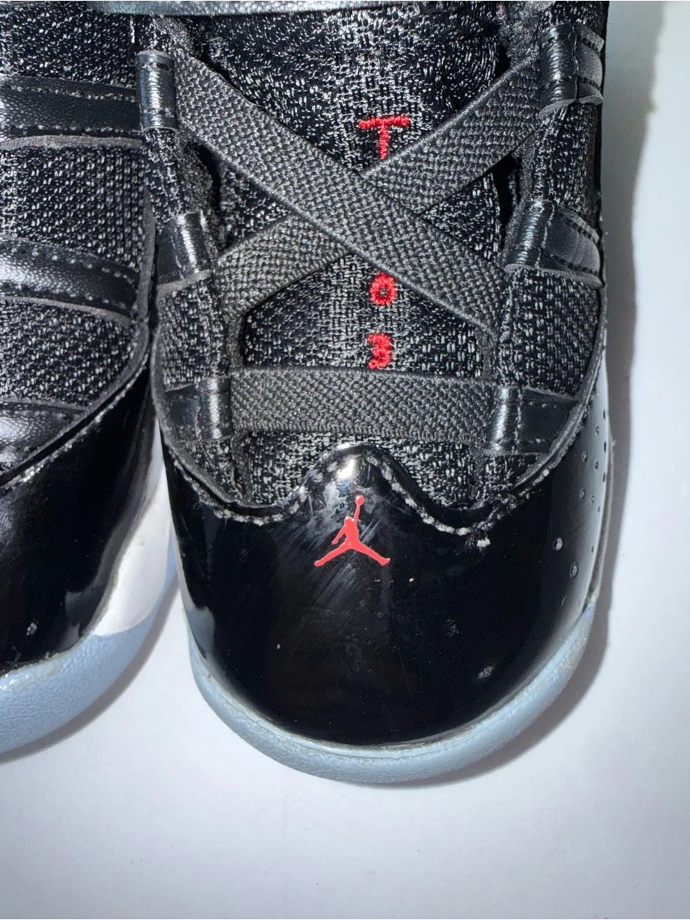 Jordan Kids Black and Red Low-Top Sneakers